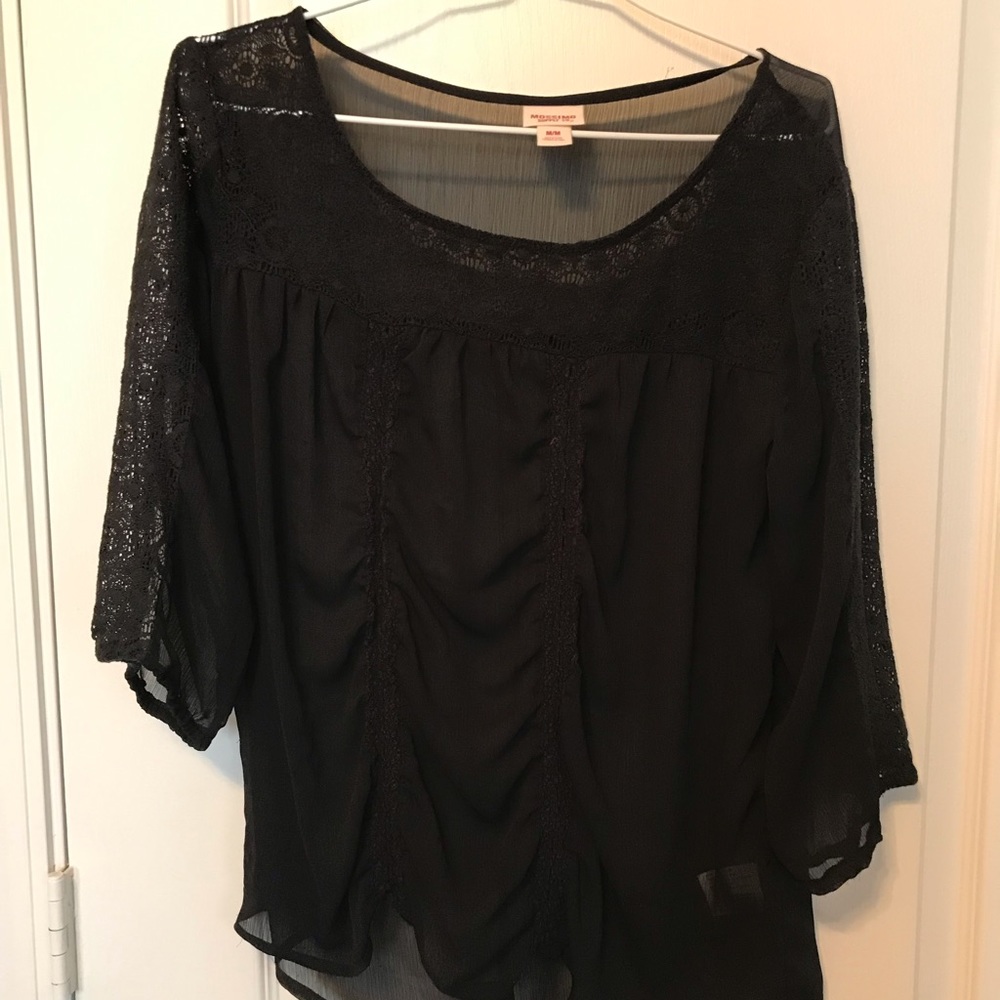 Black long sleeve with lace detail